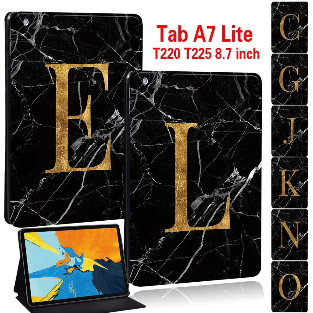 Tablet Cover Case for Samsung Galaxy Tab A7 lite 8.7" T220 T225 Protective Shell with Black Marble Initial 26 Letters Pattern
Tablet Cover Case for Samsung Galaxy Tab A7 lite 8.7" T220 T225 Protective Shell with Black Marble Initial 26 Letters Pattern