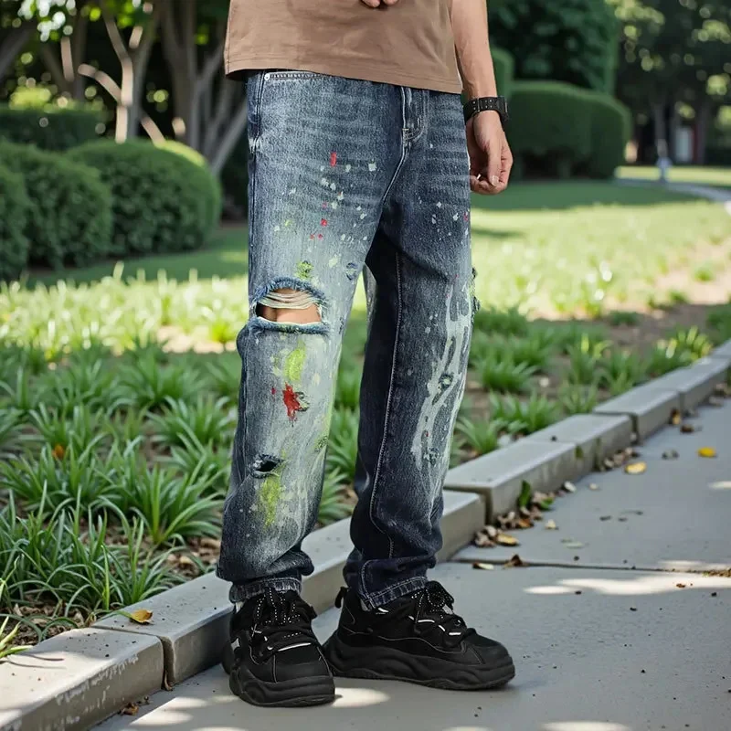 American Graffiti High Street Trendy Brand Printed Hand drawn Jeans for Men, Loose Straight Tube, Sagging, Handsome Pants
American Graffiti High Street Trendy Brand Printed Hand drawn Jeans for Men, Loose Straight Tube, Sagging, Handsome Pants