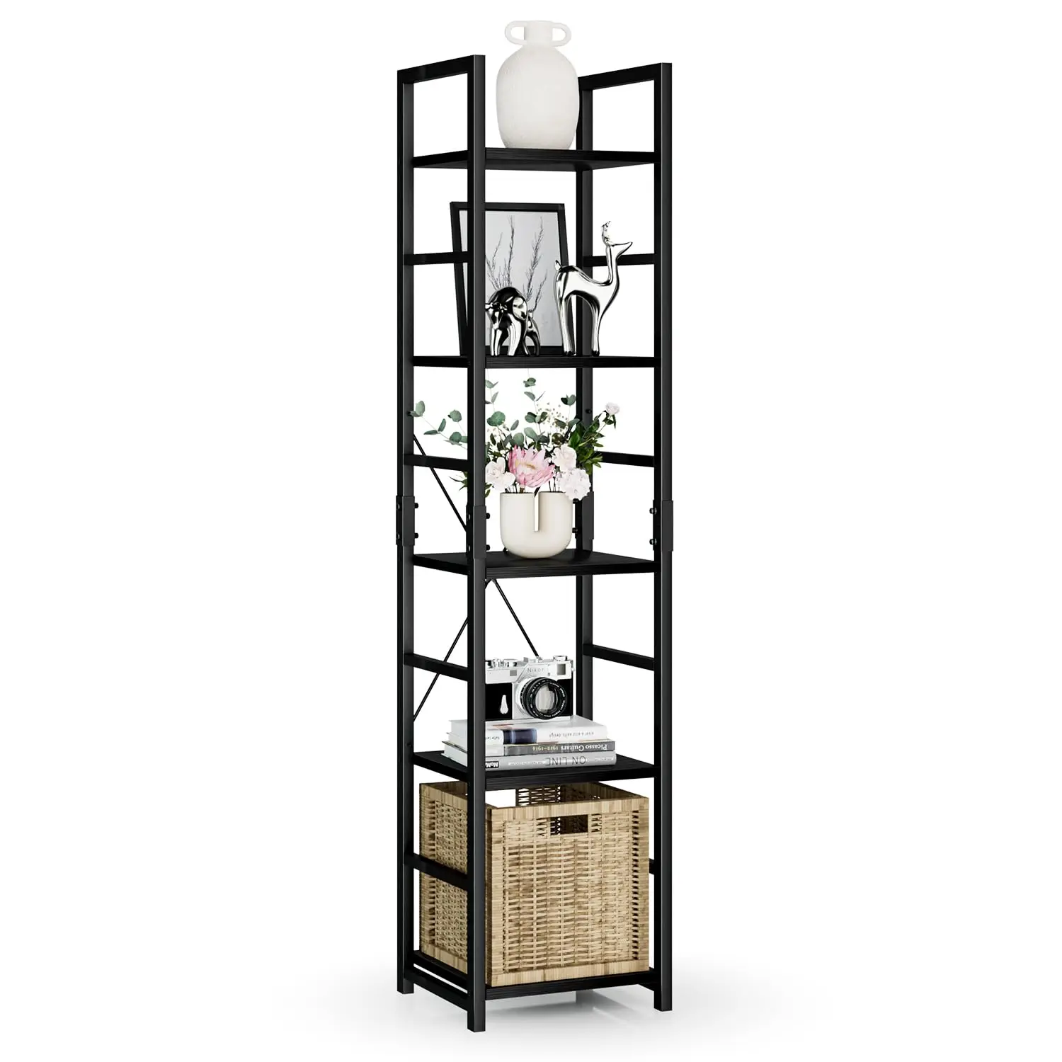 5 Tier Modern Metal Bookshelf Tall Storage Organizer For Bedroom Living Room Home Office
5 Tier Modern Metal Bookshelf Tall Storage Organizer For Bedroom Living Room Home Office
