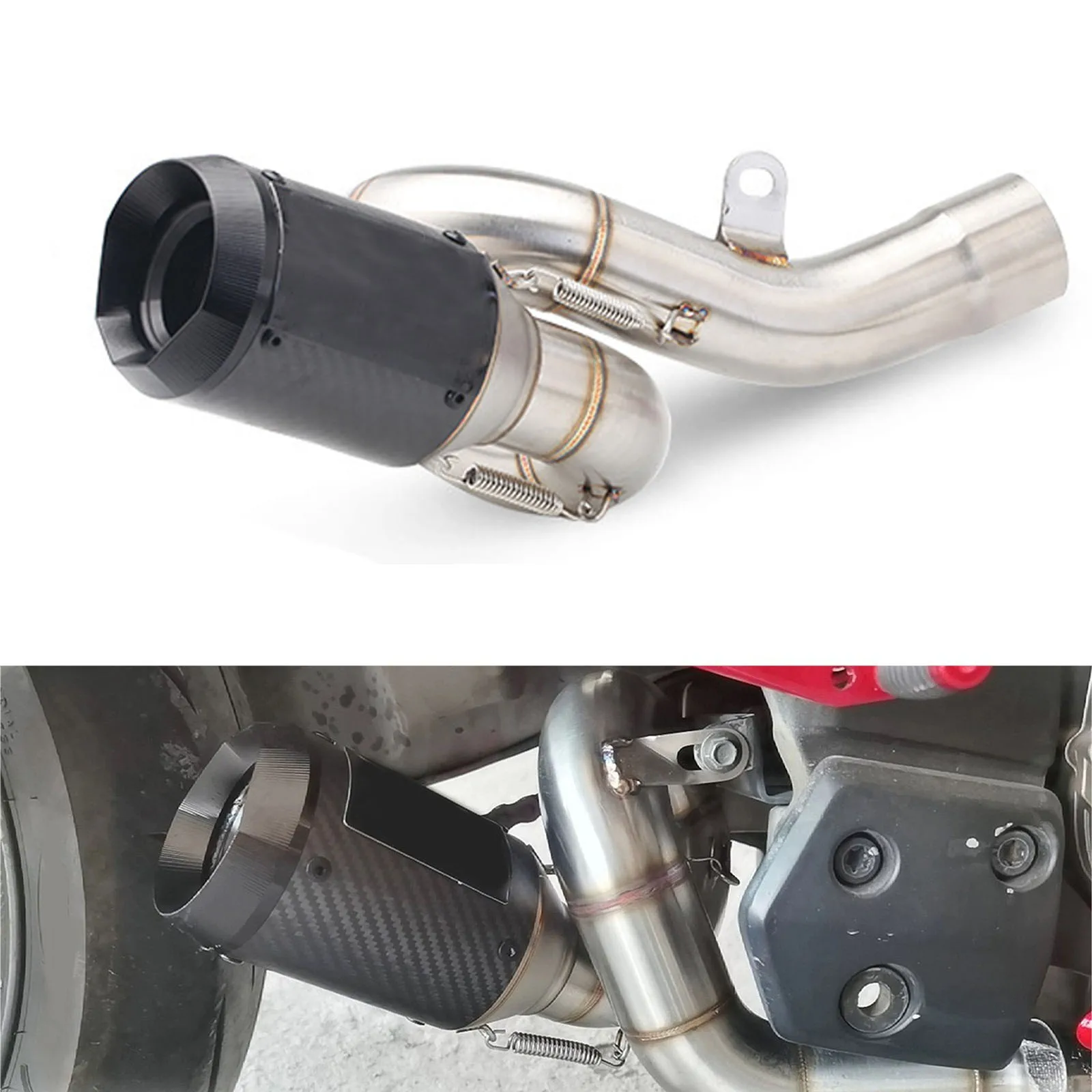 For Kawasaki Ninja ZX6R ZX-6R 636 2009-2024 Escape Motorcycle Exhaust Middie Link Pipe 51MM Slip-On With Carbon Muffler Tips
For Kawasaki Ninja ZX6R ZX-6R 636 2009-2024 Escape Motorcycle Exhaust Middie Link Pipe 51MM Slip-On With Carbon Muffler Tips