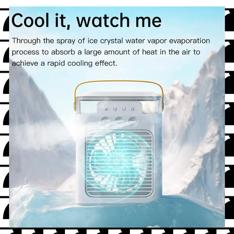 A44U Portable Air Conditioner Cooling Fan Mini Evaporative Air Cooler With 7 Color LED Light 3 Nozzles For Desk Nightstand Durab
A44U Portable Air Conditioner Cooling Fan Mini Evaporative Air Cooler With 7 Color LED Light 3 Nozzles For Desk Nightstand Durab
