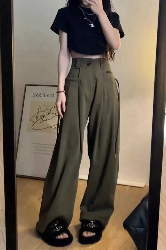 Women's Wide Leg Workwear Casual Pants Autumn Winter New Style plus Size American High Waist Drapey Suit Long Trousers Trendy
Women's Wide Leg Workwear Casual Pants Autumn Winter New Style plus Size American High Waist Drapey Suit Long Trousers Trendy