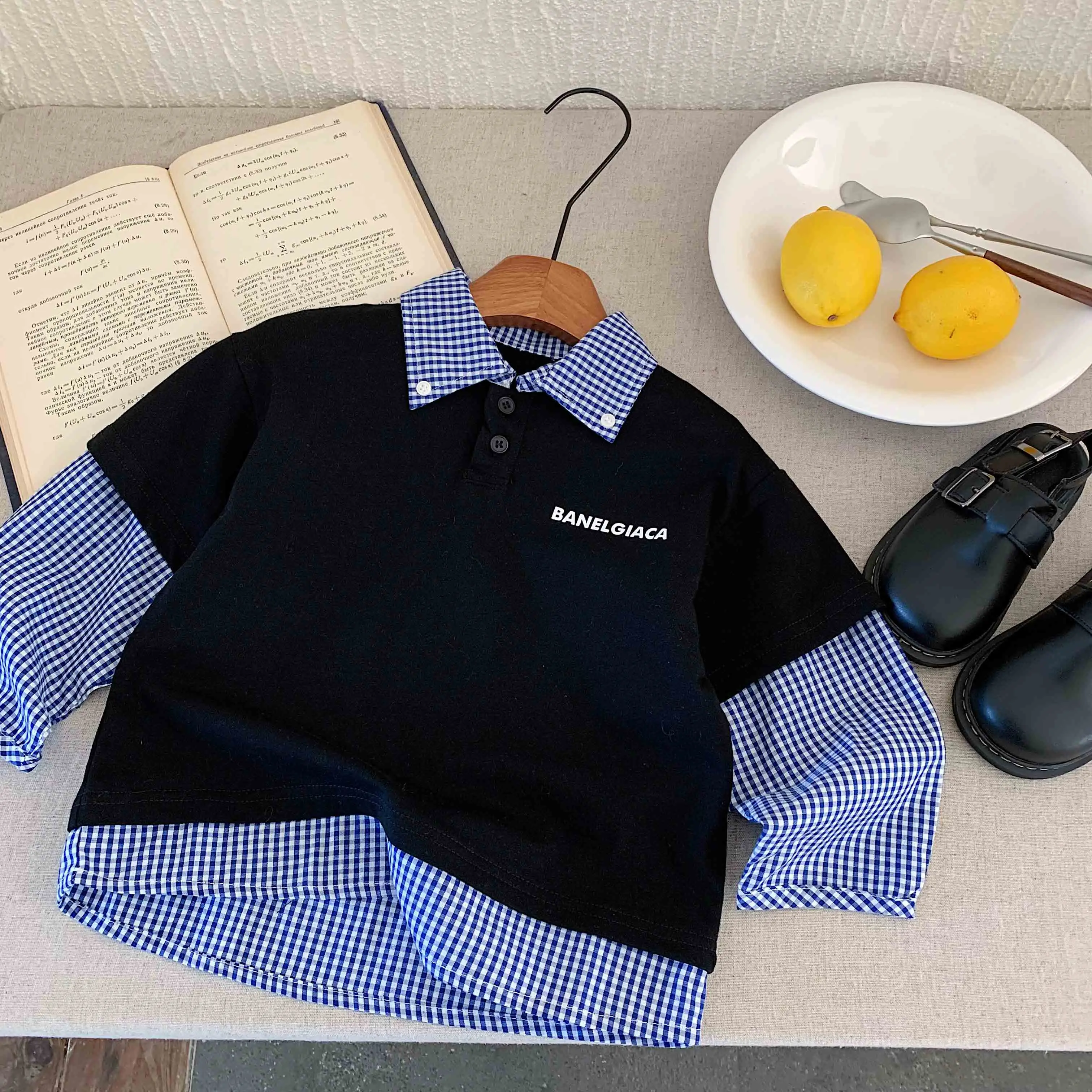 Children's Spring Wear 2025 New Men's and Women's Long Sleeve T-shirts Korean Fake Two piece Collar Top Bottom Shirt
Children's Spring Wear 2025 New Men's and Women's Long Sleeve T-shirts Korean Fake Two piece Collar Top Bottom Shirt