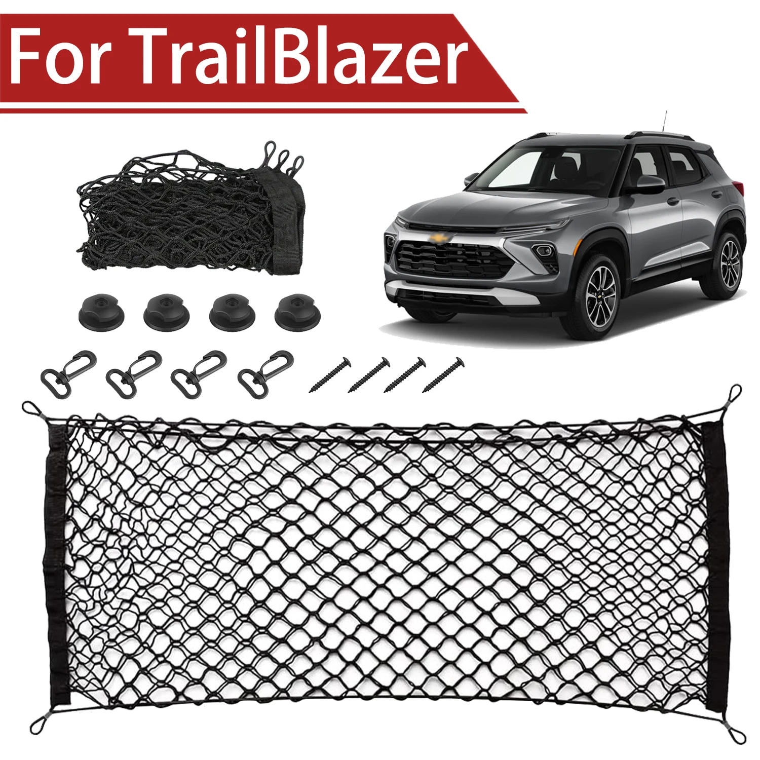 For Chevrolet TrailBlazer 2021-2025 Cargo Net Trunk Organizer, Elastic Mesh Storage Net Car Accessories Storage Belt Hook
For Chevrolet TrailBlazer 2021-2025 Cargo Net Trunk Organizer, Elastic Mesh Storage Net Car Accessories Storage Belt Hook