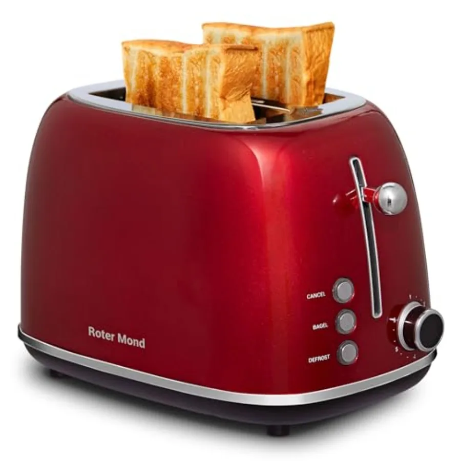 2 Slice Toaster Retro Stainless Steel with Bagel Cancel and Defrost Functions 6 Bread Shade Settings Extra Wide Slots and Remov
2 Slice Toaster Retro Stainless Steel with Bagel Cancel and Defrost Functions 6 Bread Shade Settings Extra Wide Slots and Remov