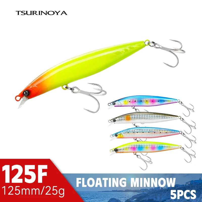 TSURINOYA 125mm 25g Floating Minnow Fishing Lure STINGER 125F Kit 6pcs 67m Long Casting Shore Fishing Large Seabass Blue Fish Lu
TSURINOYA 125mm 25g Floating Minnow Fishing Lure STINGER 125F Kit 6pcs 67m Long Casting Shore Fishing Large Seabass Blue Fish Lu