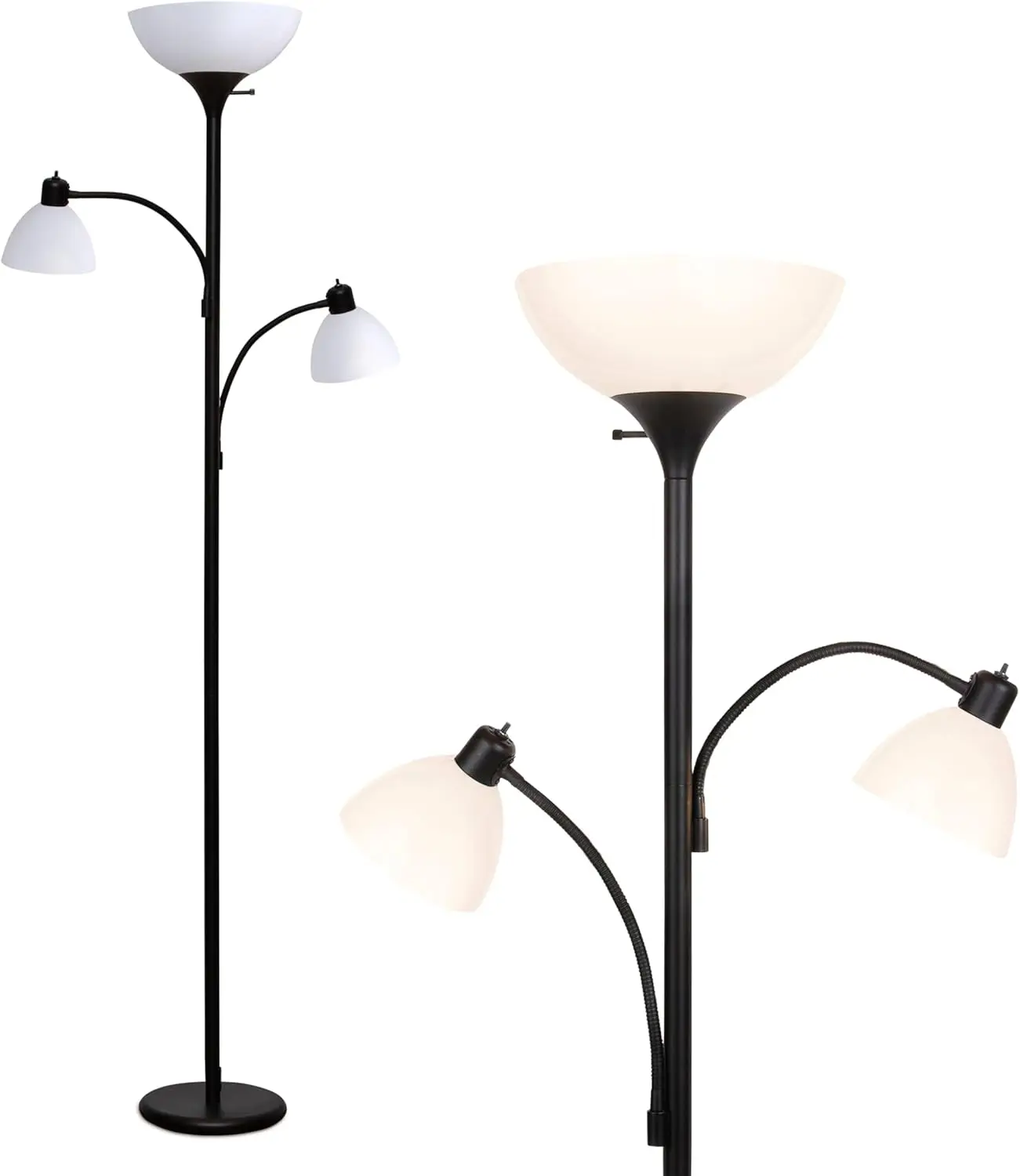 Dimmable Double LED Floor Lamp with Reading Lights for Living Room, Office & Bedroom - Tall Black Standing Lamp
Dimmable Double LED Floor Lamp with Reading Lights for Living Room, Office & Bedroom - Tall Black Standing Lamp