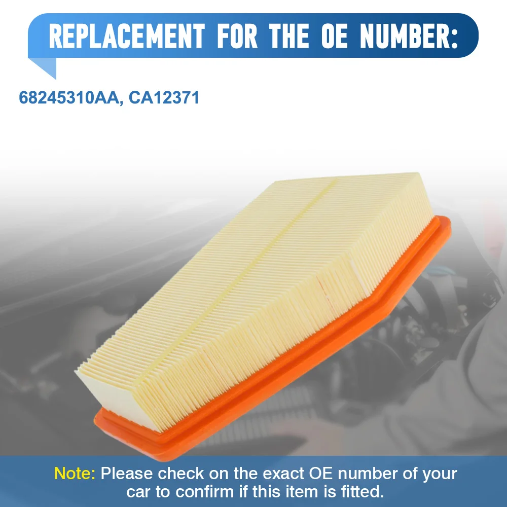 68245310AA Car Engine Air Filter For Jeep Cherokee L4 2.4L V6 3.2L 2019-2023 VAN 2.2 CRD 2015-2018 CA12371 Car Accessories
68245310AA Car Engine Air Filter For Jeep Cherokee L4 2.4L V6 3.2L 2019-2023 VAN 2.2 CRD 2015-2018 CA12371 Car Accessories