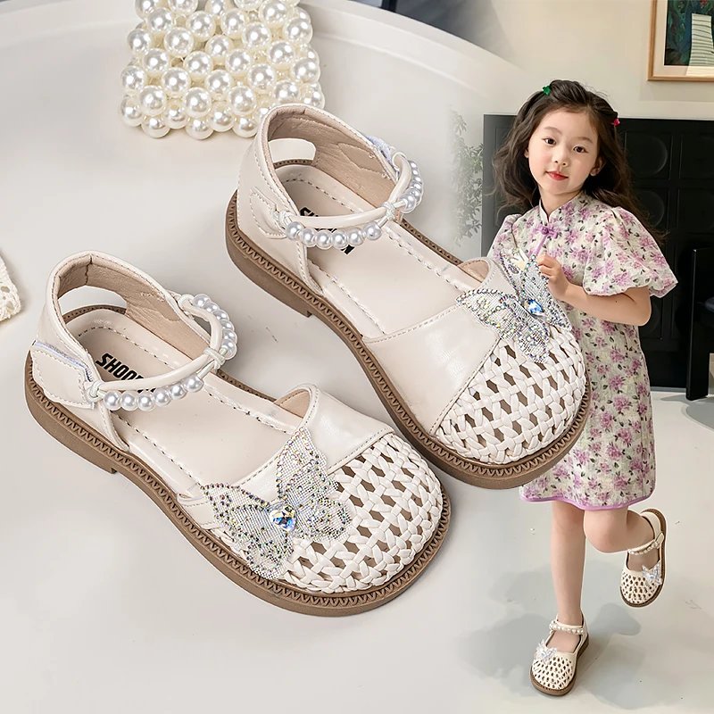 YUYIN Girls' Butterfly Pearl Non-Slip Closed-Toe Sandals Children's Flat Woven Sandals Girls' Princess Summer Shoes Soft Soles
YUYIN Girls' Butterfly Pearl Non-Slip Closed-Toe Sandals Children's Flat Woven Sandals Girls' Princess Summer Shoes Soft Soles