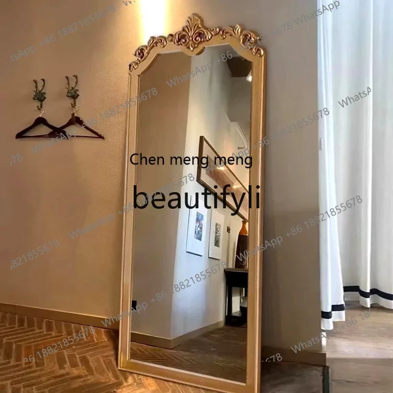 European-style special-shaped fireplace mirror, entrance mirror, retro carved decorative mirror living room, wall-mounted mirror
European-style special-shaped fireplace mirror, entrance mirror, retro carved decorative mirror living room, wall-mounted mirror