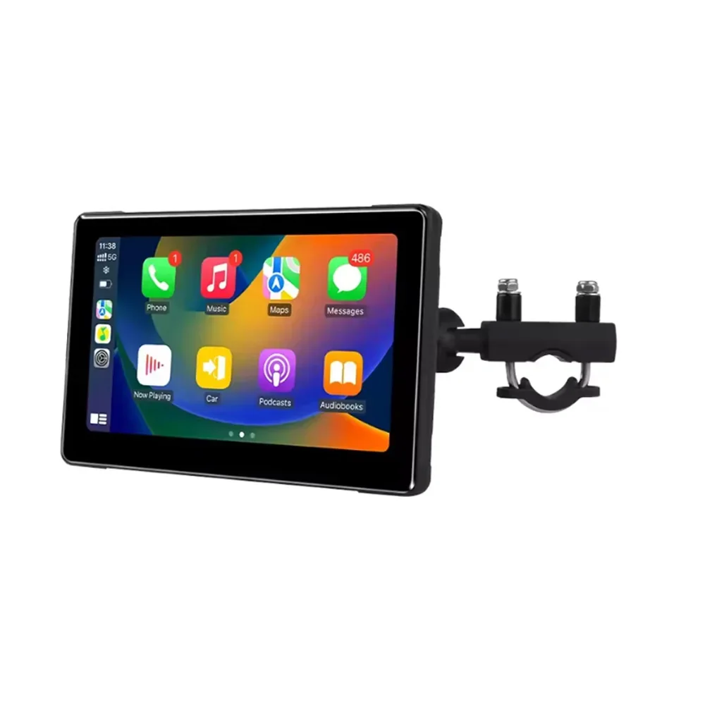 Мотоциклетный навигатор Tomostrong 7 дюймов с беспроводным CarPlay, Android Auto, видеорегистратором, портативным цифровым монитором, Bluetooth и GPS.
Мотоциклетный навигатор Tomostrong 7 дюймов с беспроводным CarPlay, Android Auto, видеорегистратором, портативным цифровым монитором, Bluetooth и GPS.