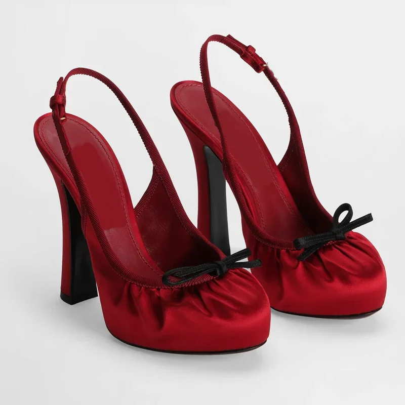 Butterfly Knot Decoration Satin Platform Heels Sexy Round Toe Slingback Ankle Strap New Arrvials Fashion Women Modern Shoes
Butterfly Knot Decoration Satin Platform Heels Sexy Round Toe Slingback Ankle Strap New Arrvials Fashion Women Modern Shoes