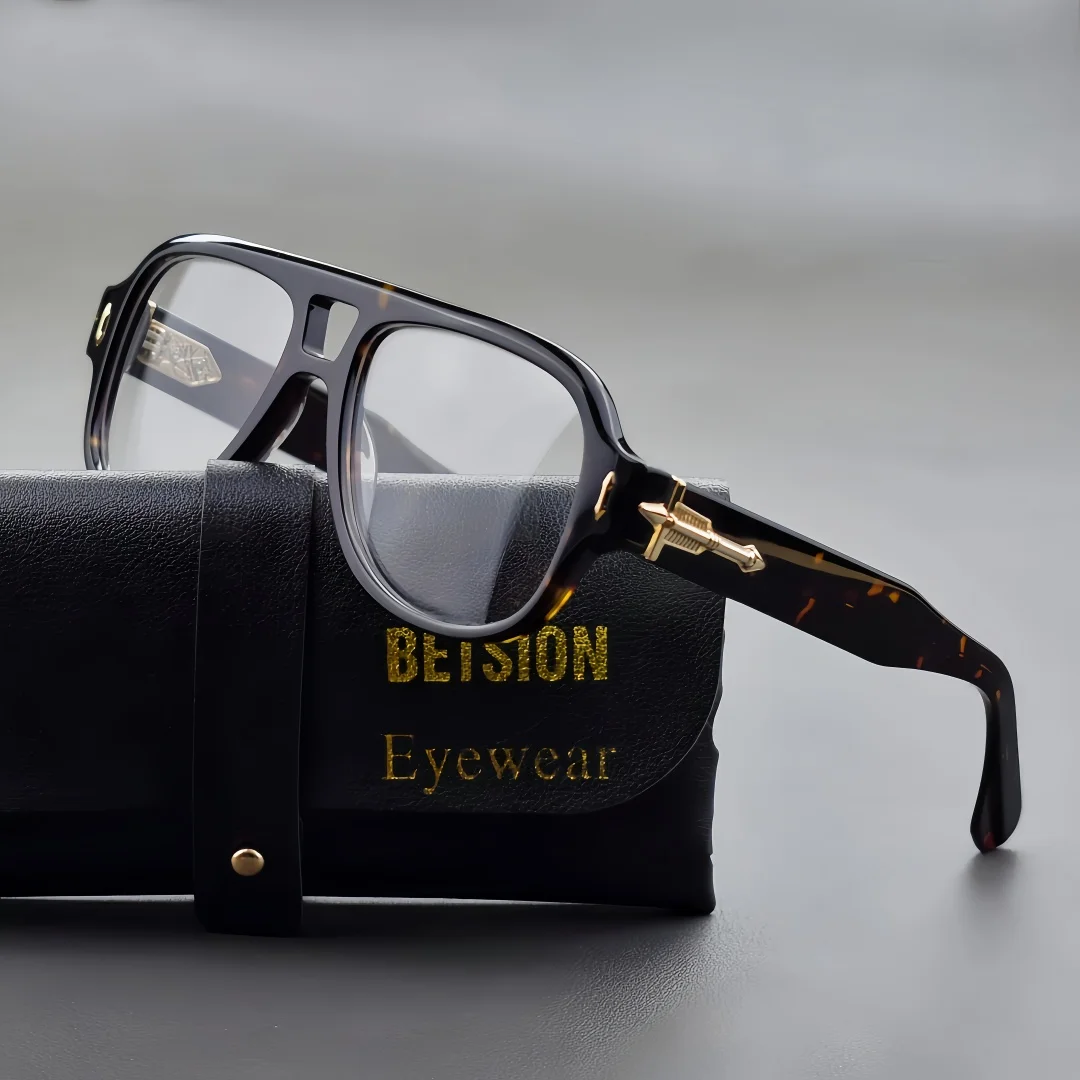 BETSION Vintage Fashion Big Square Acetate Eyeglasses Frame 54mm Man Women Double Bridge Optical Glasses For Prescription Lenses
BETSION Vintage Fashion Big Square Acetate Eyeglasses Frame 54mm Man Women Double Bridge Optical Glasses For Prescription Lenses
