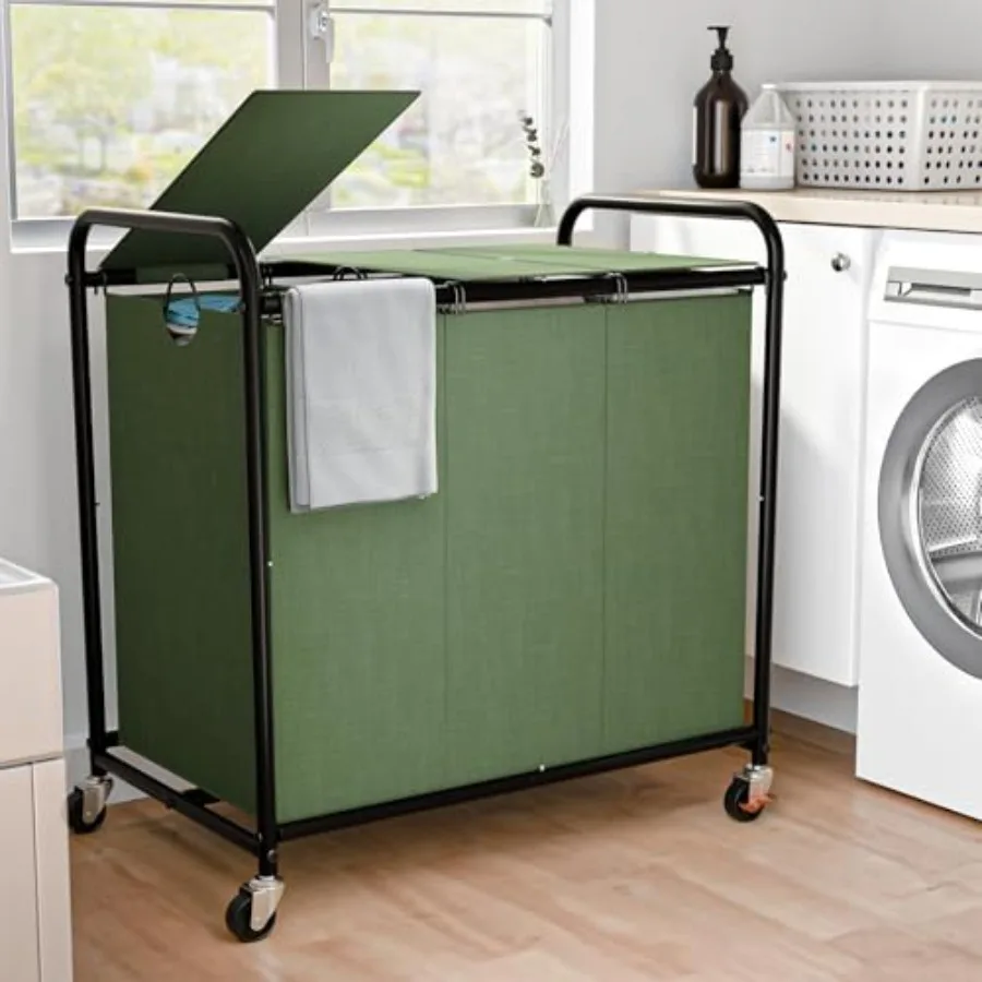180L 47.55 Gal Laundry Sorter 3 Section Rolling Laundry Basket with Lockable Wheels and Lid Laundry Hamper with 3 Separated Rem
180L 47.55 Gal Laundry Sorter 3 Section Rolling Laundry Basket with Lockable Wheels and Lid Laundry Hamper with 3 Separated Rem