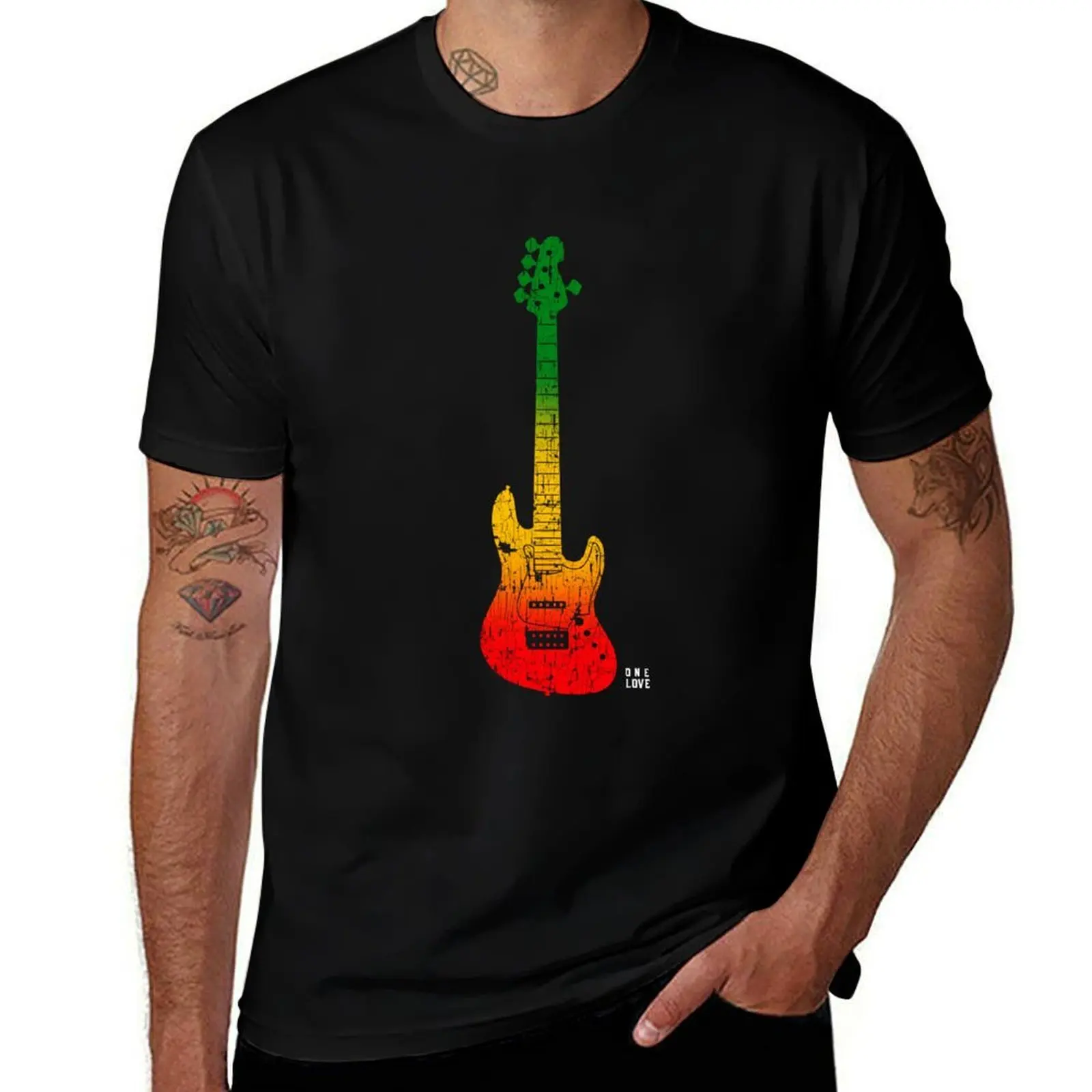 One Love Rasta Bass Guitar T-Shirt Summer Casual Loose T-Shirt
One Love Rasta Bass Guitar T-Shirt Summer Casual Loose T-Shirt