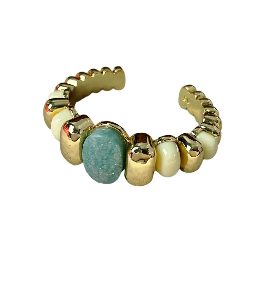 Vintage Gemstone Cuff Bracelet for Women, Luxury Vacation style high-end opening Bracelet
Vintage Gemstone Cuff Bracelet for Women, Luxury Vacation style high-end opening Bracelet