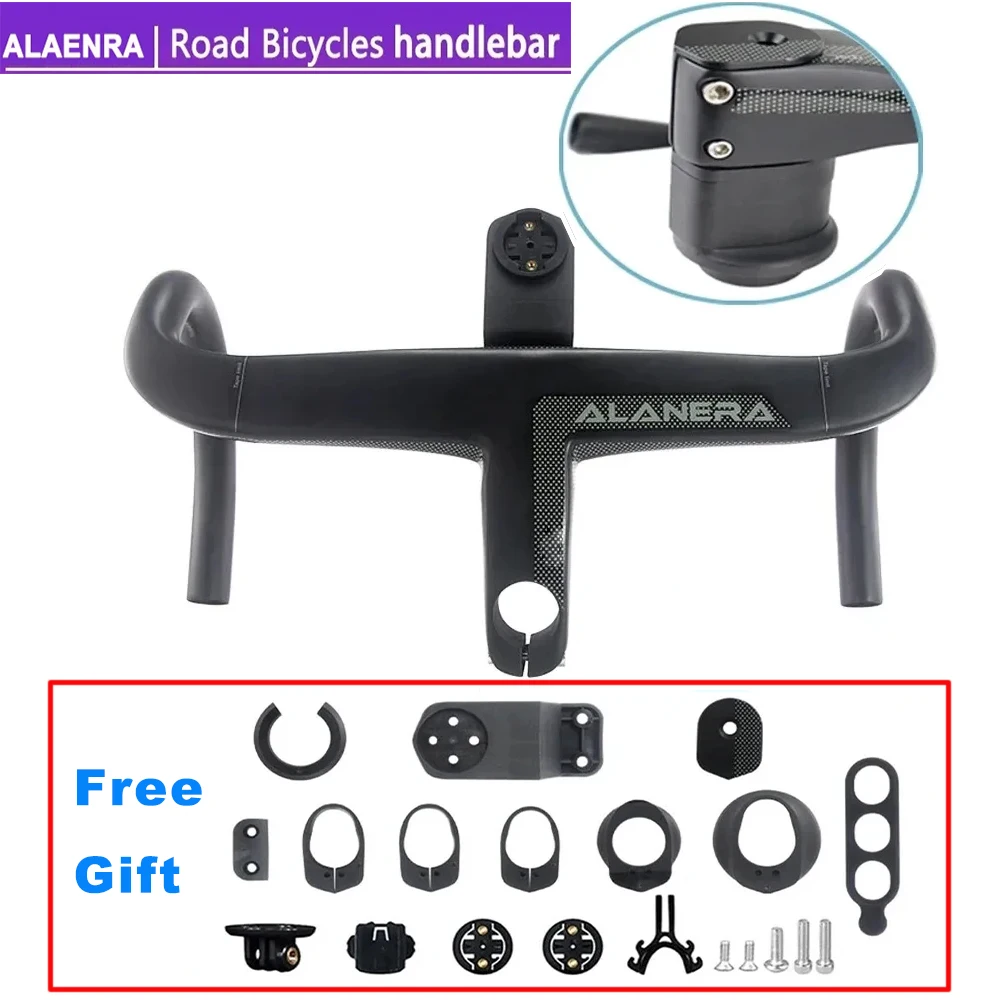 ALAENRA Full Carbon Road Bike Handlebar Internal Wiring Integrated Handlebar 28.6mm Bike Carbon Handlebars with Comput Holder
ALAENRA Full Carbon Road Bike Handlebar Internal Wiring Integrated Handlebar 28.6mm Bike Carbon Handlebars with Comput Holder