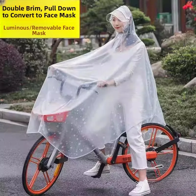 Thickened Waterproof Bicycle Raincoat for Men And Women Transparent Bike Raincoat Single Person Mountain Bike Student
Thickened Waterproof Bicycle Raincoat for Men And Women Transparent Bike Raincoat Single Person Mountain Bike Student