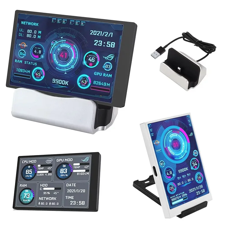 320*480 IPS Computer Monitor With Holder TYPE-C 3 Inch LCD Secondary Screen CPU GPU RAM HDD Display for Windows 10 11 AIDA64
320*480 IPS Computer Monitor With Holder TYPE-C 3 Inch LCD Secondary Screen CPU GPU RAM HDD Display for Windows 10 11 AIDA64