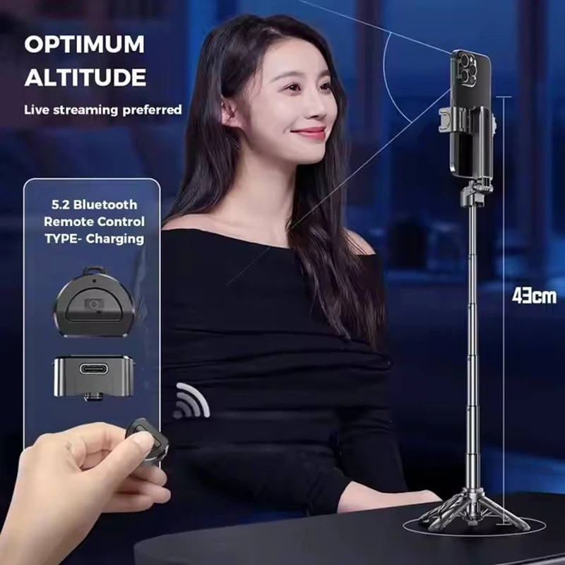 P15Mini Selfie Stick Tripod Extendable Grip Phone Tripod with Detachable Remote for Vlog Livestreaming Photography
P15Mini Selfie Stick Tripod Extendable Grip Phone Tripod with Detachable Remote for Vlog Livestreaming Photography