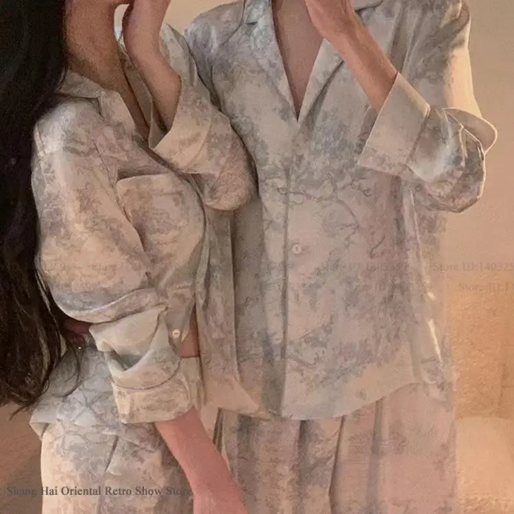 Print Flower 2PCS Pajamas Set Pijama Mujer Spring Summer Ice Silk Long Sleeve Trouser Home Clothes Loose Sleepwear Loungewear
Print Flower 2PCS Pajamas Set Pijama Mujer Spring Summer Ice Silk Long Sleeve Trouser Home Clothes Loose Sleepwear Loungewear