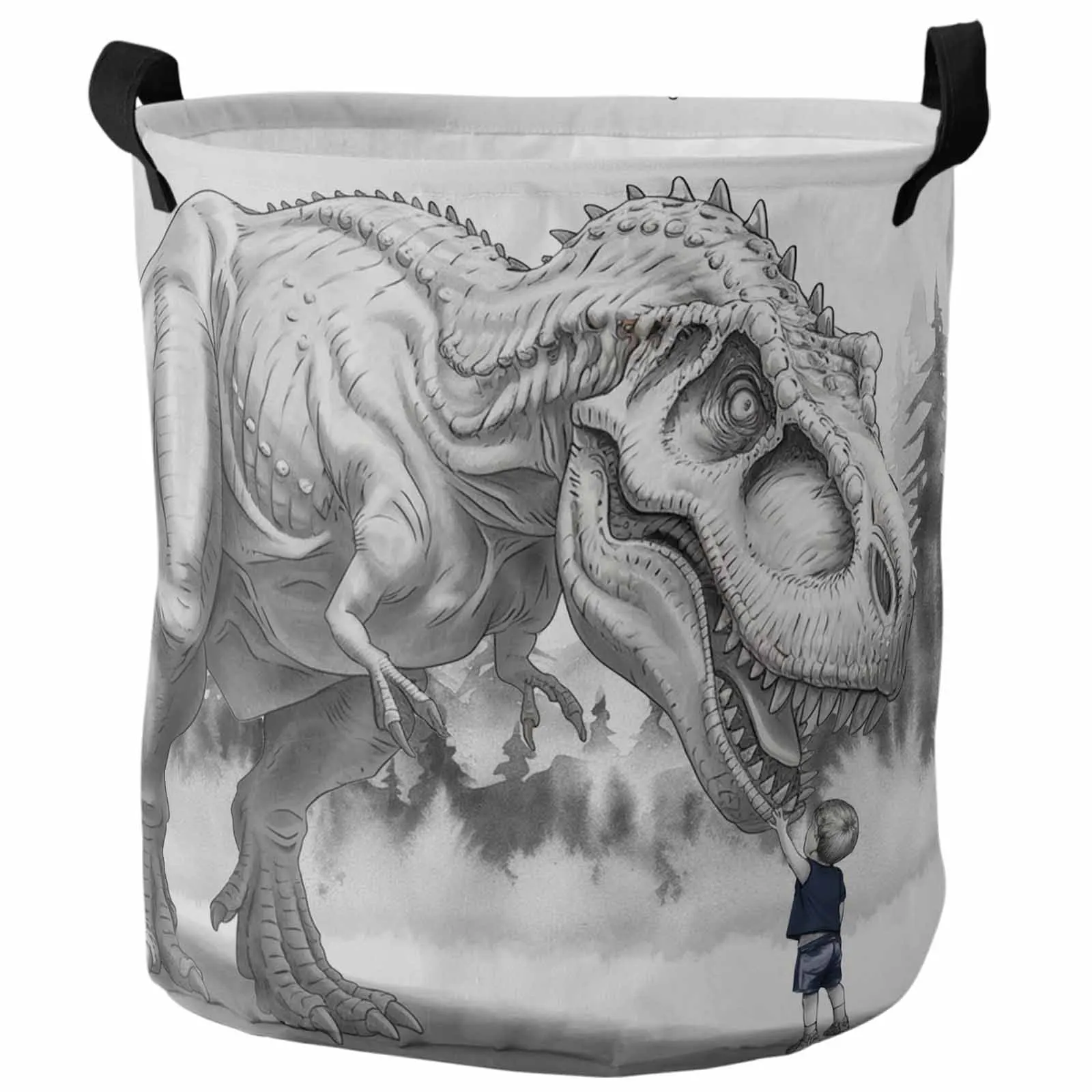 Retro Gray Dinosaur Little Boy Illustration Dirty Laundry Basket Foldable Waterproof Clothing Children Toy Storage Basket
Retro Gray Dinosaur Little Boy Illustration Dirty Laundry Basket Foldable Waterproof Clothing Children Toy Storage Basket