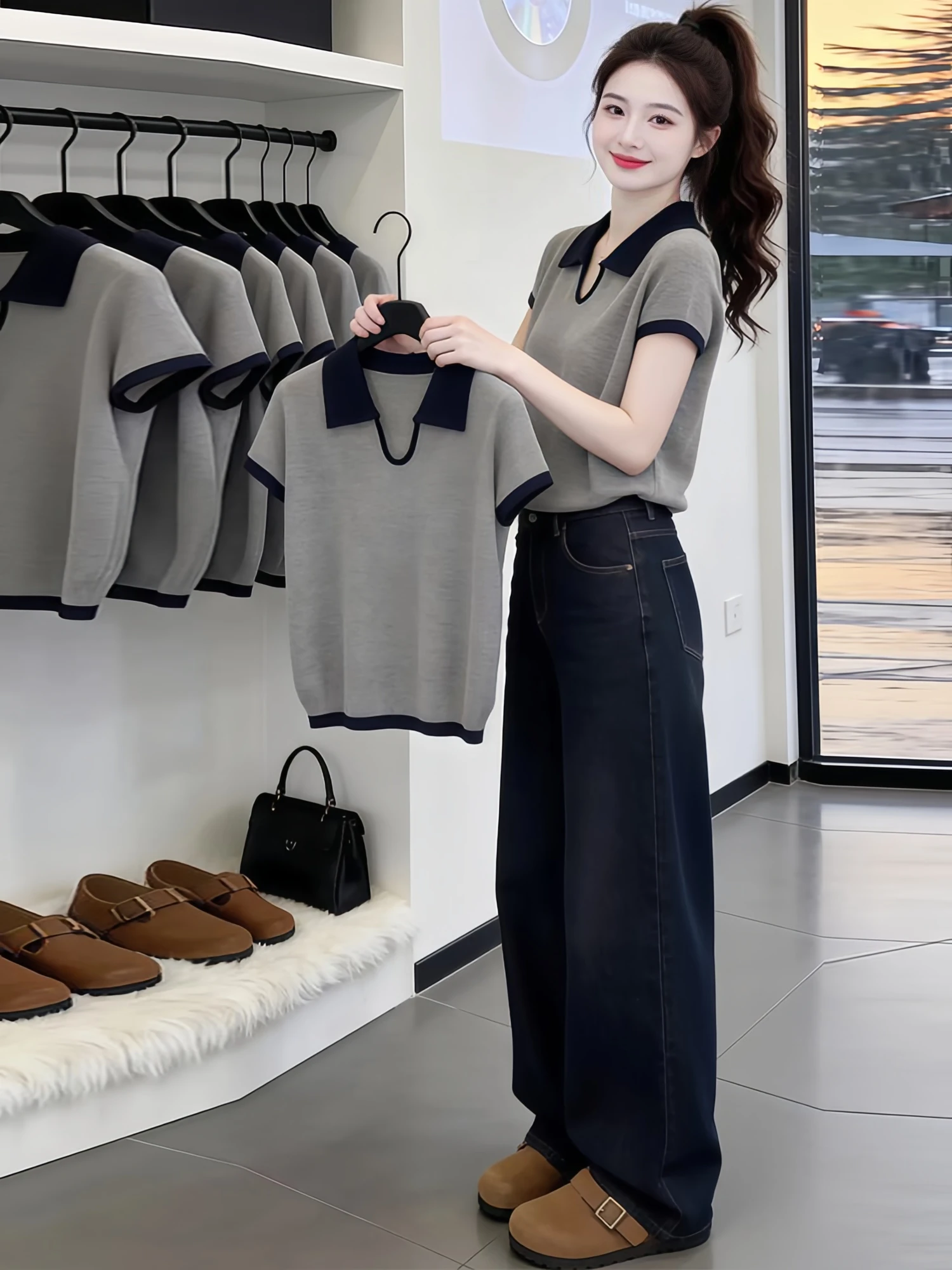 Casual Style Color Block Short Sleeve T-Shirt Women's Summer New Fashion High Waist Breathable A-Line Sleeve Ladies Top
Casual Style Color Block Short Sleeve T-Shirt Women's Summer New Fashion High Waist Breathable A-Line Sleeve Ladies Top