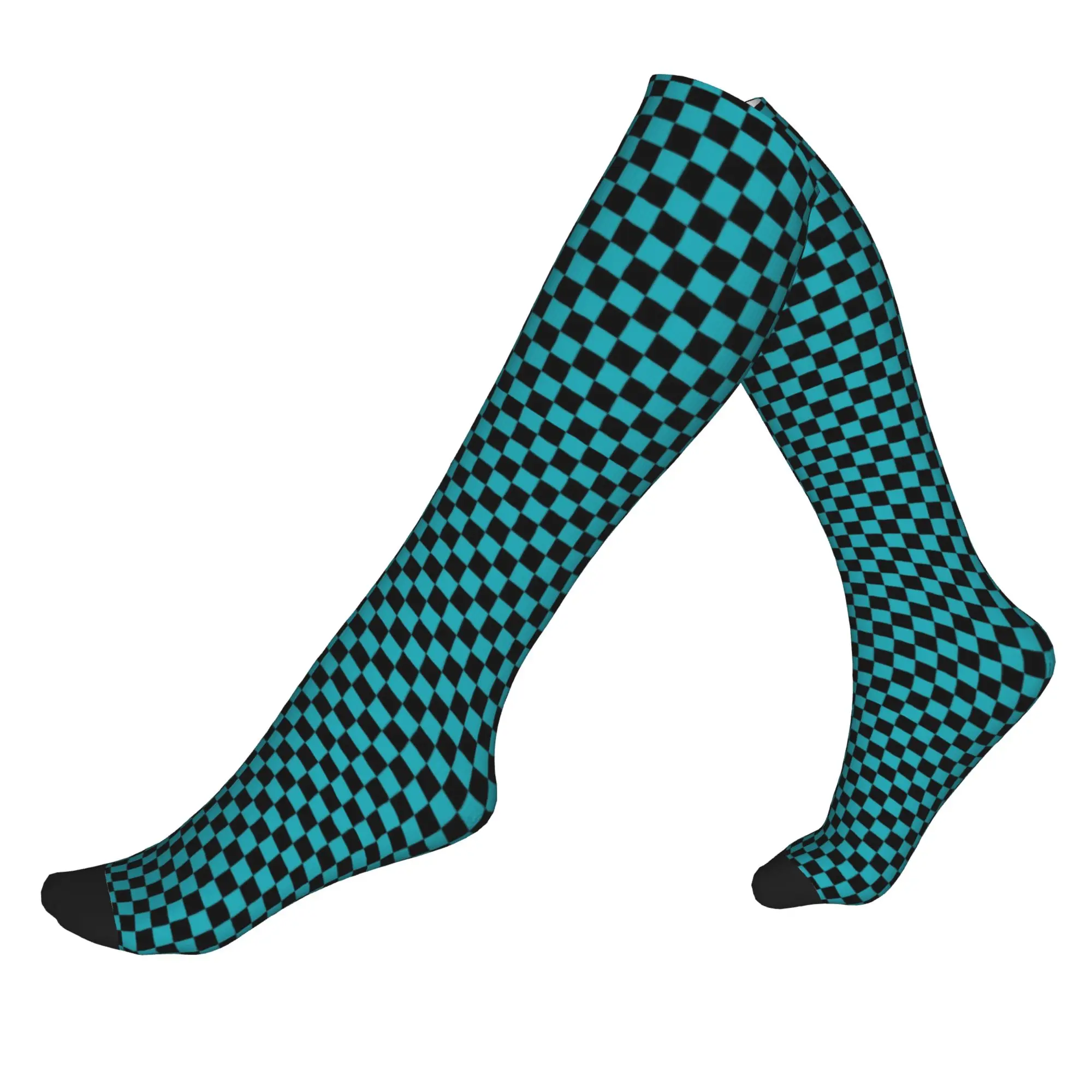Checkerboard Pattern Black And Cyan Blue Plaid Dress Socks for Men Women Warm Fashion Sports Compression Socks
Checkerboard Pattern Black And Cyan Blue Plaid Dress Socks for Men Women Warm Fashion Sports Compression Socks