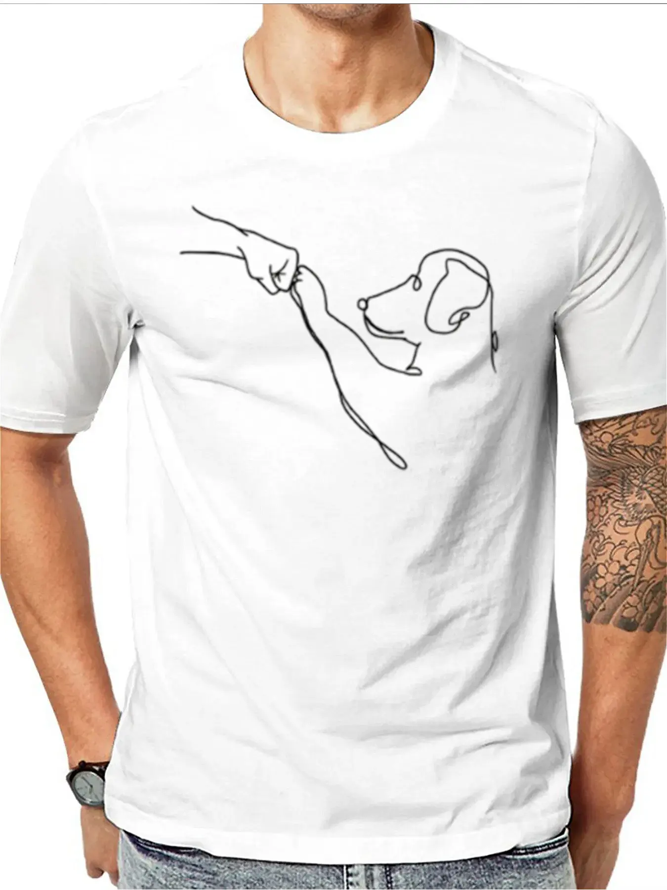 Soft Cotton Crew Neck Comfort Tee With Hand Pulling Dog Leash Art For Christmas Gifts
Soft Cotton Crew Neck Comfort Tee With Hand Pulling Dog Leash Art For Christmas Gifts