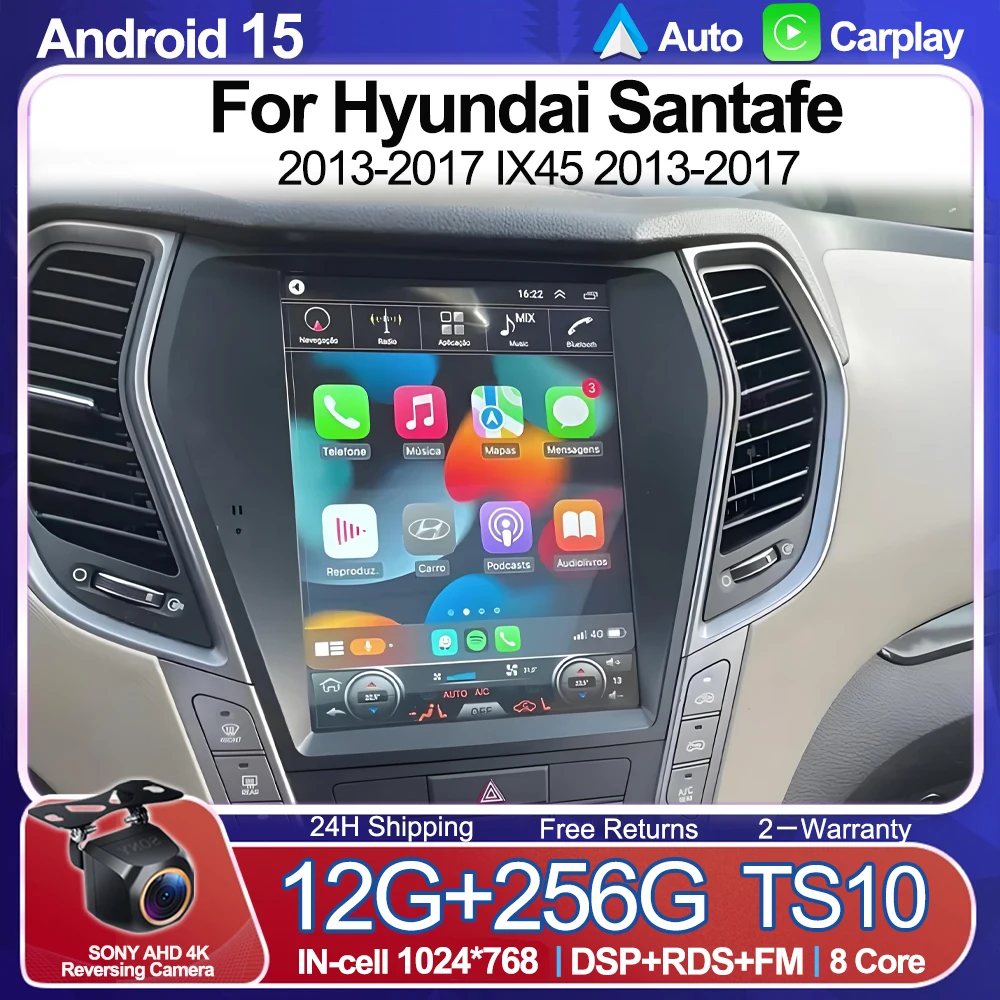 9,7-дюймовый автомобильный радиоприемник для Hyundai Santafe 2013-2017 IX45 2013-2017 Android 15, автомобильный радиоприемник, мультимедийный плеер, навигационный экран, 5G WIFI
9,7-дюймовый автомобильный радиоприемник для Hyundai Santafe 2013-2017 IX45 2013-2017 Android 15, автомобильный радиоприемник, мультимедийный плеер, навигационный экран, 5G WIFI