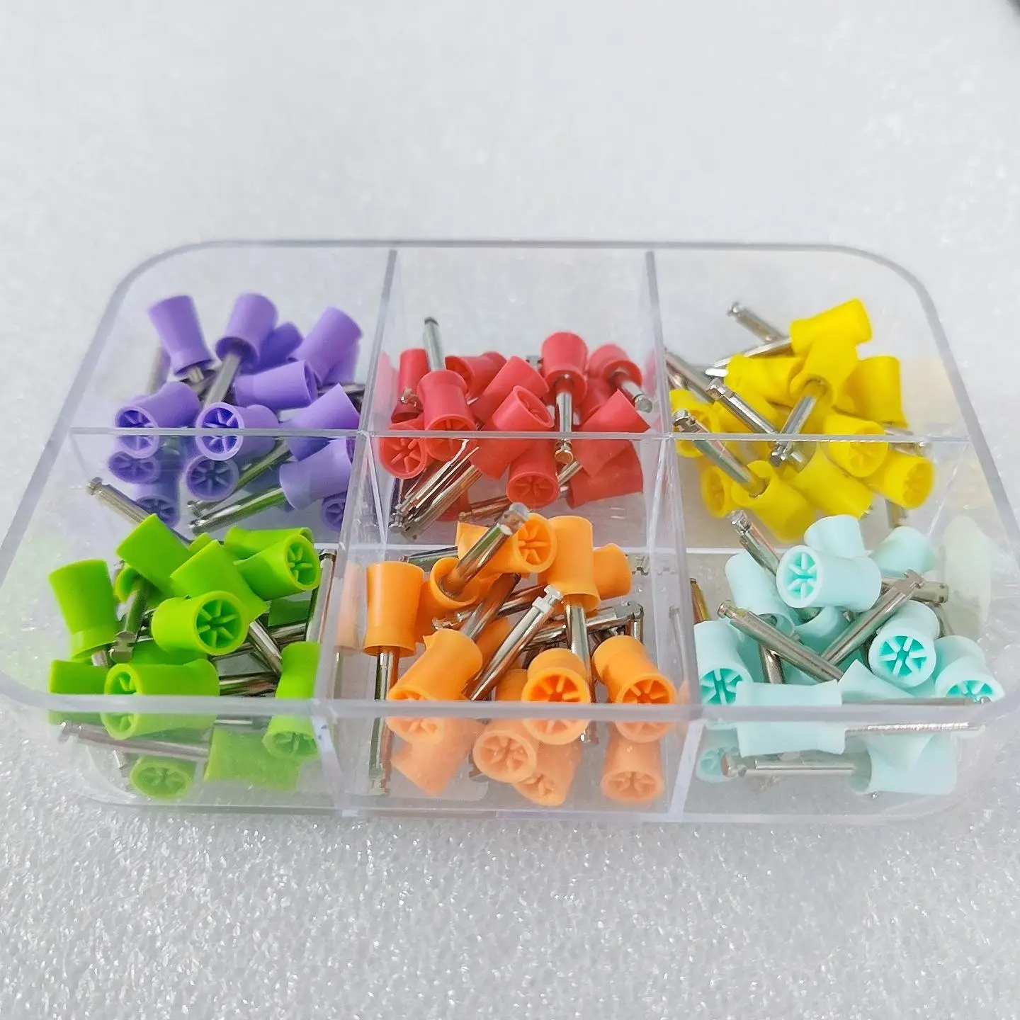 100Pcs Colorful Dental Polishing Cups Rubber Tooth Polish Prophy Brush Low Speed Handpiece Compatible Dental Care Supplies
100Pcs Colorful Dental Polishing Cups Rubber Tooth Polish Prophy Brush Low Speed Handpiece Compatible Dental Care Supplies