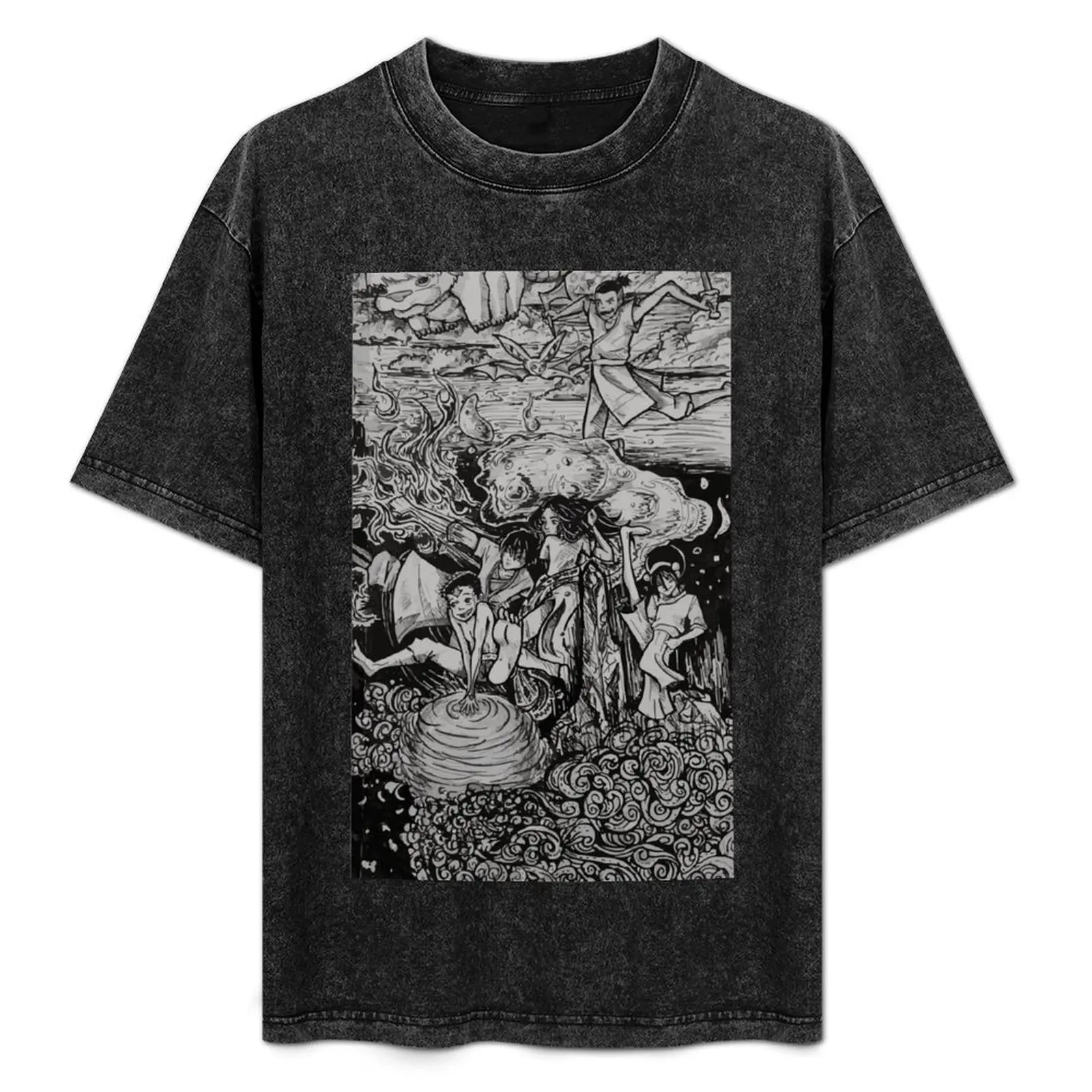 Avatar Group Aang, Katara, Sokka, Zuko, Topp, Appa, & Momo T-Shirt Retro Graphic Print T-Shirt
Avatar Group Aang, Katara, Sokka, Zuko, Topp, Appa, & Momo T-Shirt Retro Graphic Print T-Shirt