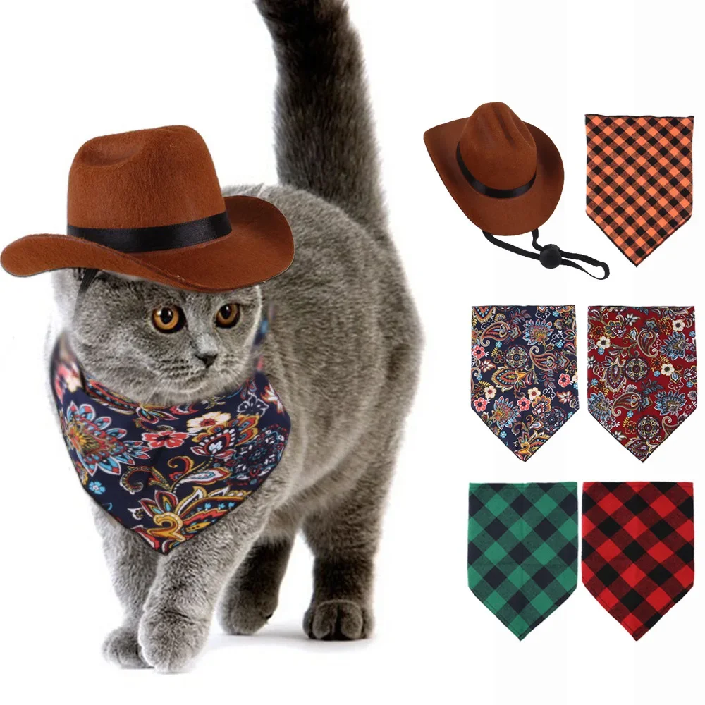 Pet Cowboy Hat Bandana Costume, Funny Dog Cat Costume Accessories Set for Birthday Christmas and Holiday Party Daily Wearing
Pet Cowboy Hat Bandana Costume, Funny Dog Cat Costume Accessories Set for Birthday Christmas and Holiday Party Daily Wearing
