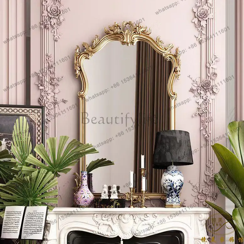 French retro bathroom mirror toilet living room fireplace decorative mirror
French retro bathroom mirror toilet living room fireplace decorative mirror