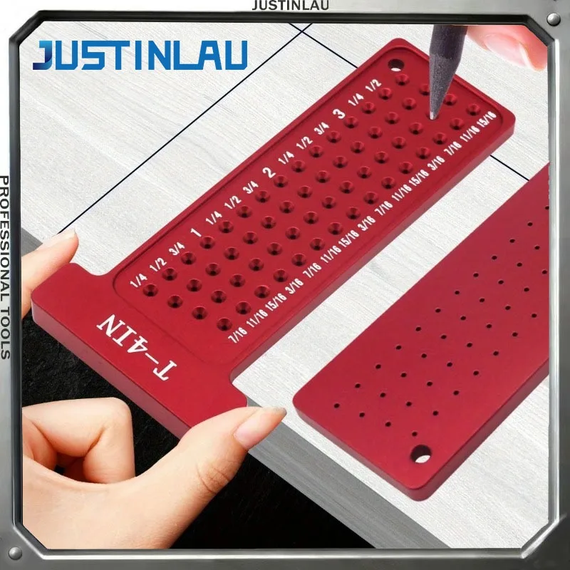 JUSTINLAU Aluminum Alloy Woodworking Marking Locator High-precision T-shaped Marking Ruler Woodworking DIY Positioning Tool
JUSTINLAU Aluminum Alloy Woodworking Marking Locator High-precision T-shaped Marking Ruler Woodworking DIY Positioning Tool