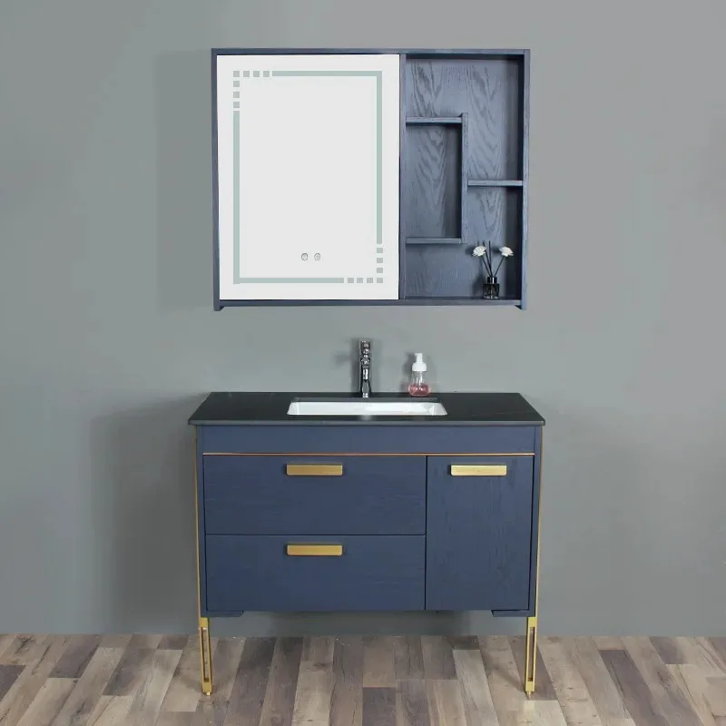 Nordic style simple floor-to-ceiling solid wood bathroom cabinet, toilet wash basin, smart mirror cabinet combination
Nordic style simple floor-to-ceiling solid wood bathroom cabinet, toilet wash basin, smart mirror cabinet combination
