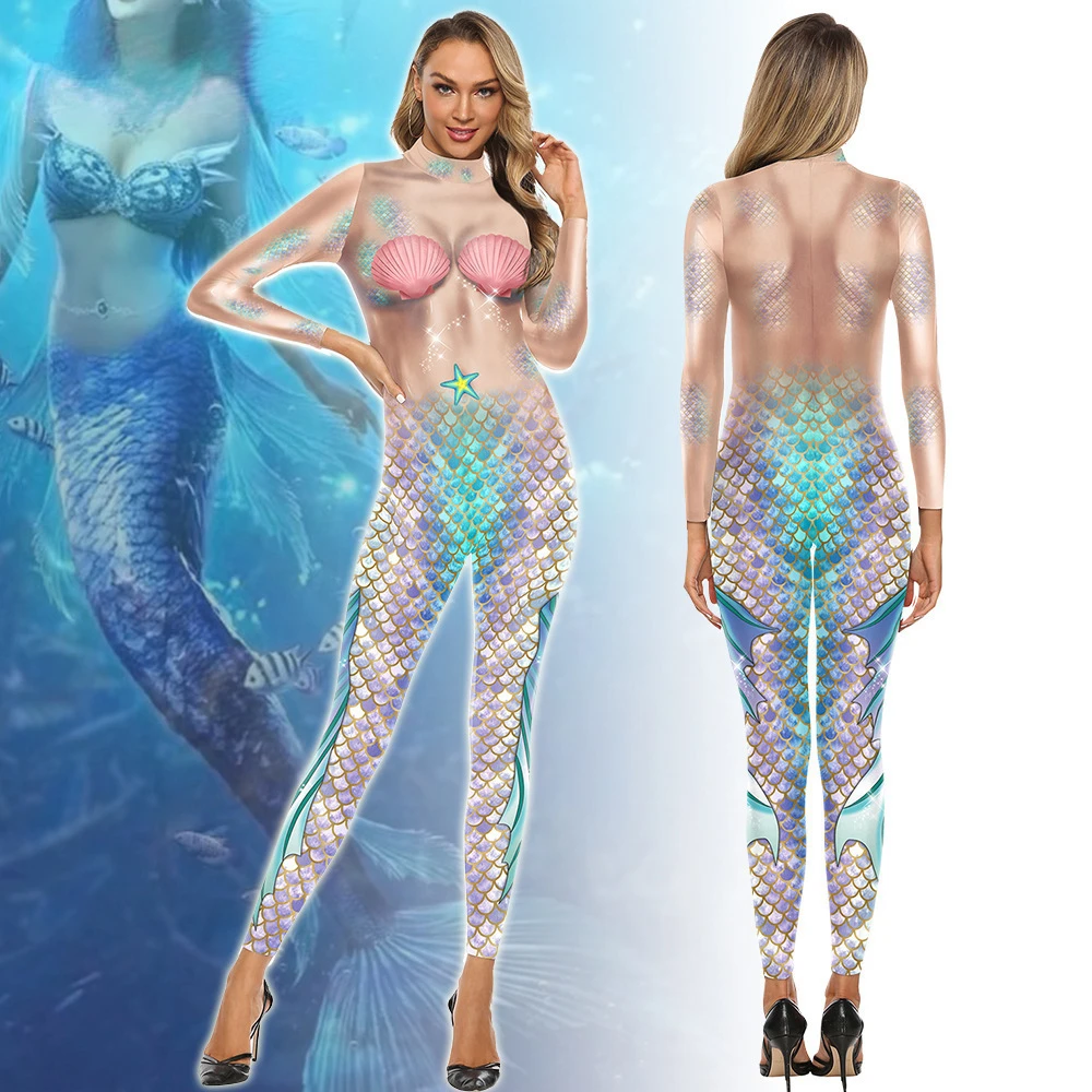 Cosplay Mermaid Sequin Jumpsuits Mermaid Shell Stage Performance See-through Dress Milk Silk Women's One-piece Tights
Cosplay Mermaid Sequin Jumpsuits Mermaid Shell Stage Performance See-through Dress Milk Silk Women's One-piece Tights