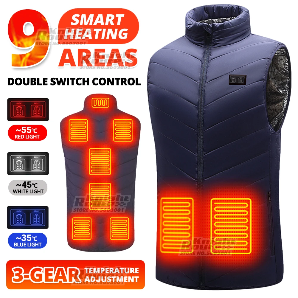9 Areas Heated Vest Body Warmer APP Control Warm Women Men Heating Jacket Clothing Heated Vest Thermal Winter Fishing Man
9 Areas Heated Vest Body Warmer APP Control Warm Women Men Heating Jacket Clothing Heated Vest Thermal Winter Fishing Man