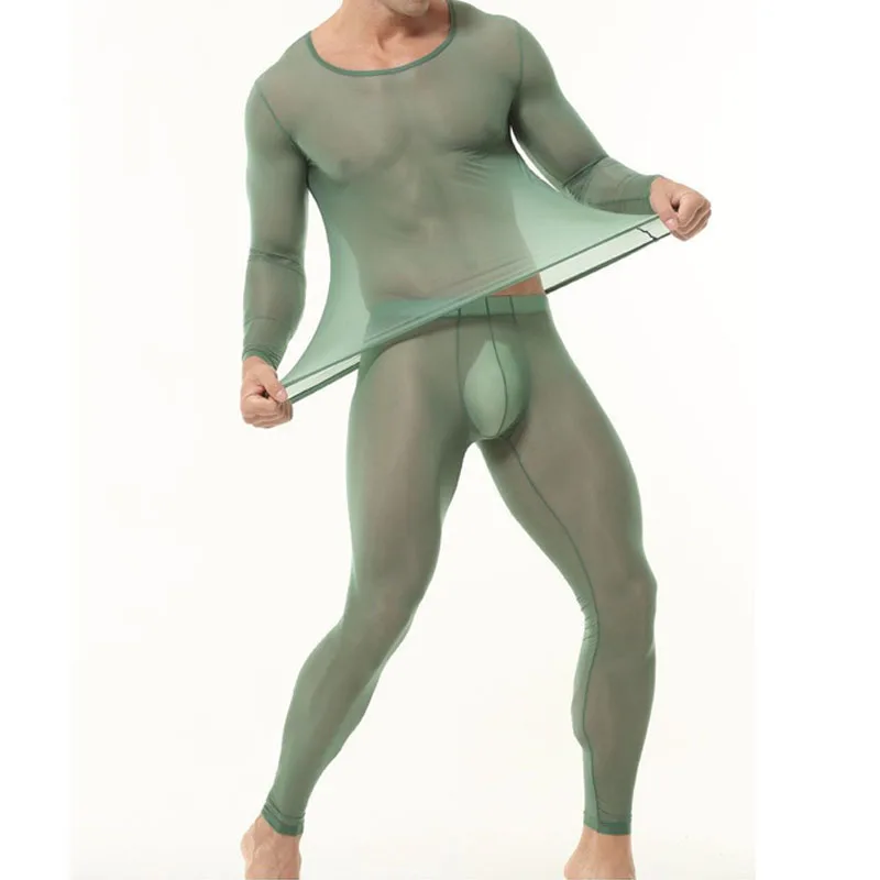 Men's Ultra-Thin Ice Silk Underwear Transparent Sexy Tight Set Shirts+Pants Fitness Sports Elastic Leggings Tight Tops Trousers
Men's Ultra-Thin Ice Silk Underwear Transparent Sexy Tight Set Shirts+Pants Fitness Sports Elastic Leggings Tight Tops Trousers