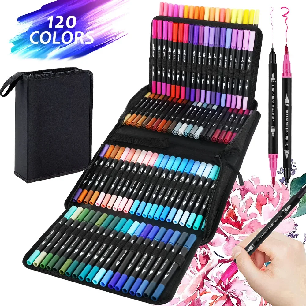12/24/60/72/100/120 Colors Watercolor Art Markers Brush Pen Dual Tip Fineliner Drawing for Calligraphy Painting Set Art Supplies
12/24/60/72/100/120 Colors Watercolor Art Markers Brush Pen Dual Tip Fineliner Drawing for Calligraphy Painting Set Art Supplies