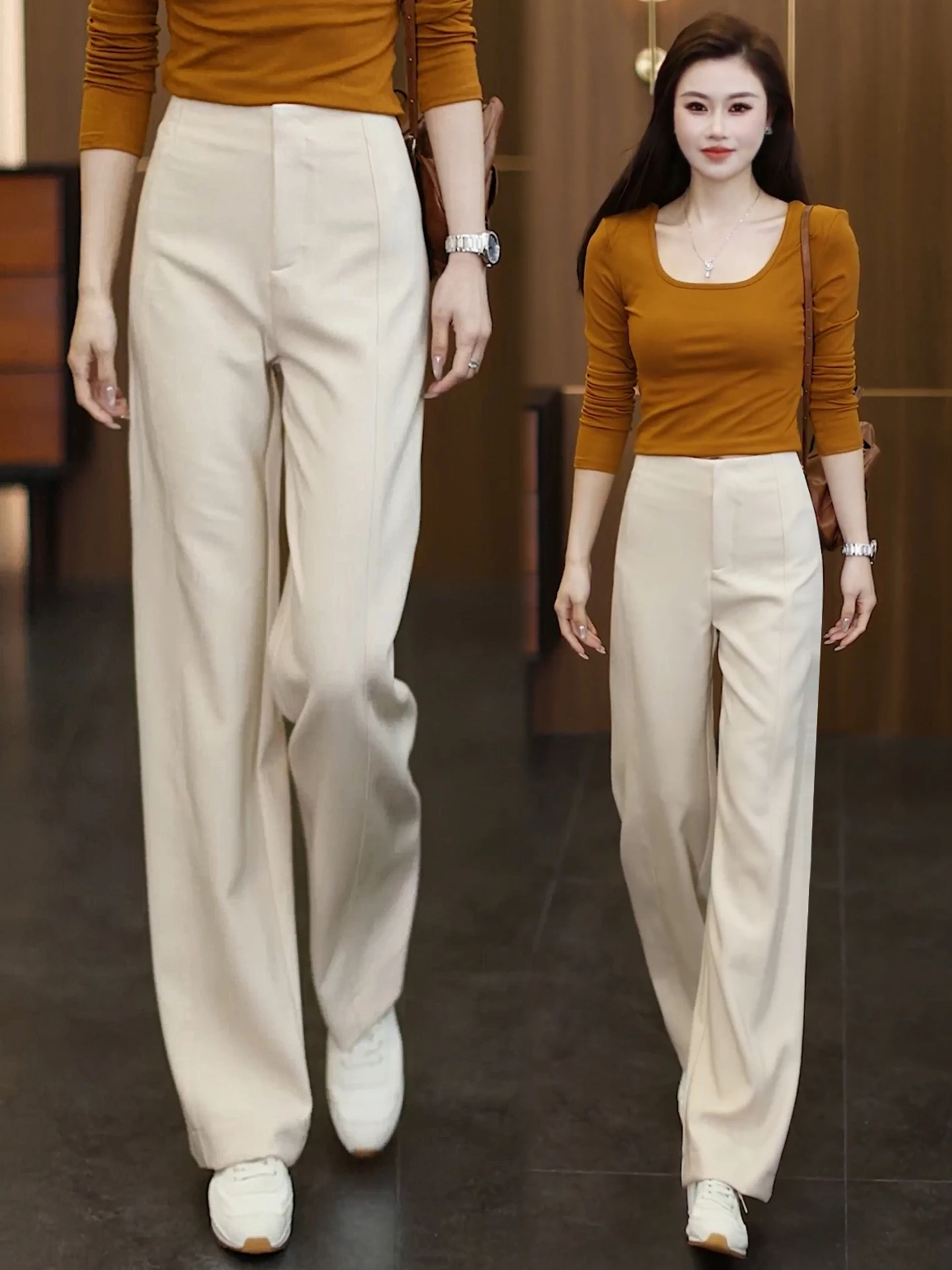 High Waist Straight Leg Suit Pants Women's Casual Trousers Spring Autumn 2026 New Fashion High Waist Wide Leg Pants
High Waist Straight Leg Suit Pants Women's Casual Trousers Spring Autumn 2026 New Fashion High Waist Wide Leg Pants