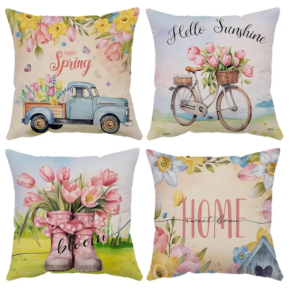 Hello Spring Pillow Covers 26X26 Set Of 4 Soft Velvet Spring Summer Floral Throw Pillows Decoratives Cushion Covers Tru Biycle
Hello Spring Pillow Covers 26X26 Set Of 4 Soft Velvet Spring Summer Floral Throw Pillows Decoratives Cushion Covers Tru Biycle