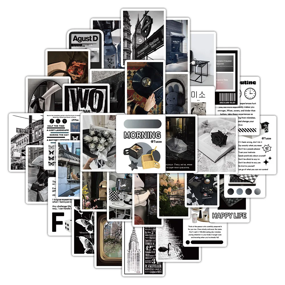 10/30/60PCS Black Time Account Material Cartoon Sticker DIY Decoration Waterproof Skateboard Notebook Graffiti Toy
10/30/60PCS Black Time Account Material Cartoon Sticker DIY Decoration Waterproof Skateboard Notebook Graffiti Toy
