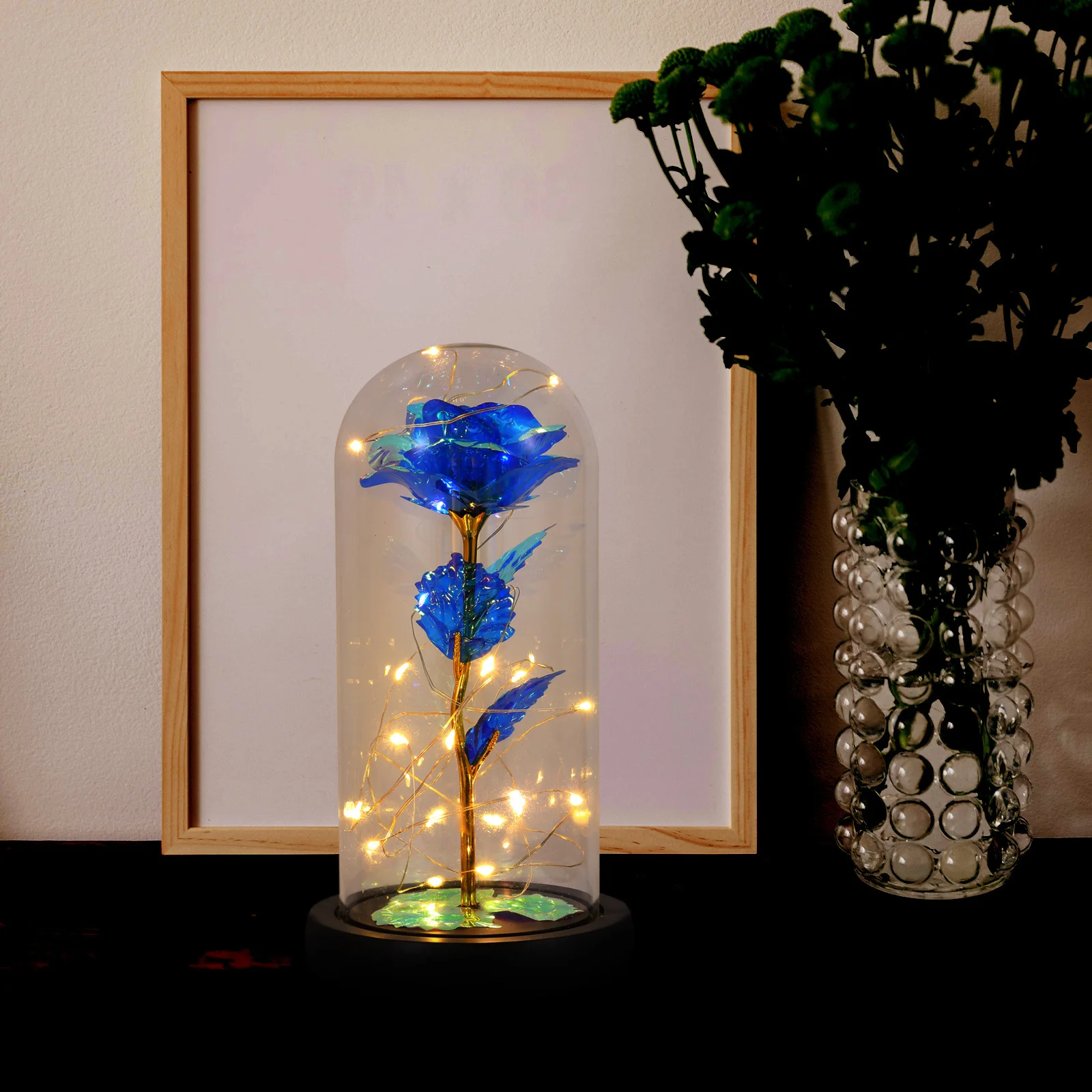 1Pcs Eternal Flower Lamp Simulation Flower Glass Cover LED Night Light Ornament for Bedroom Wedding Anniversary Gift
1Pcs Eternal Flower Lamp Simulation Flower Glass Cover LED Night Light Ornament for Bedroom Wedding Anniversary Gift