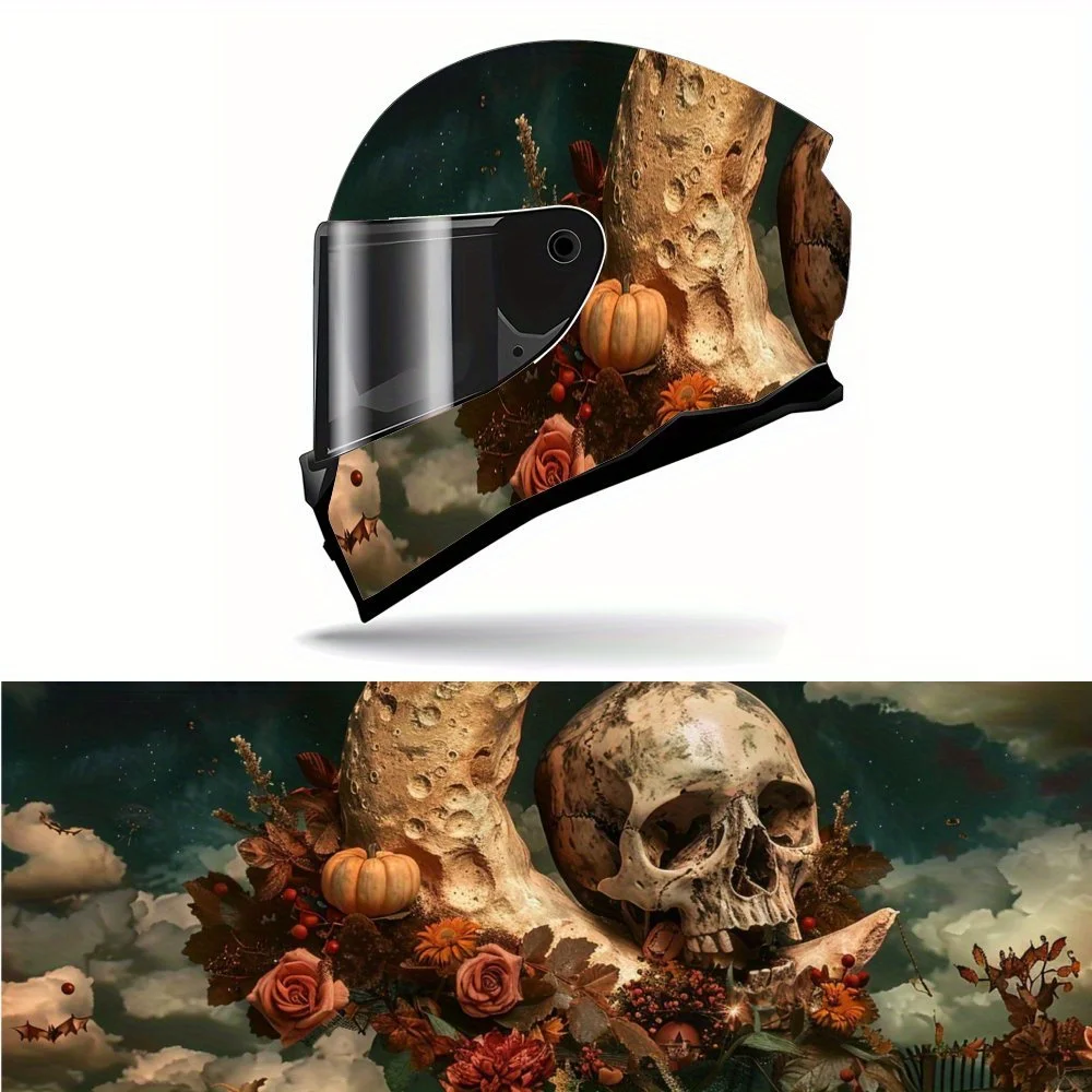 Halloween Pumpkin Skull and Moon Nebula Bat Print Full Helmet Wrap Sticker Motorcycle Helmet Racing Graphic Decal Vinyl Wrap Hel
Halloween Pumpkin Skull and Moon Nebula Bat Print Full Helmet Wrap Sticker Motorcycle Helmet Racing Graphic Decal Vinyl Wrap Hel