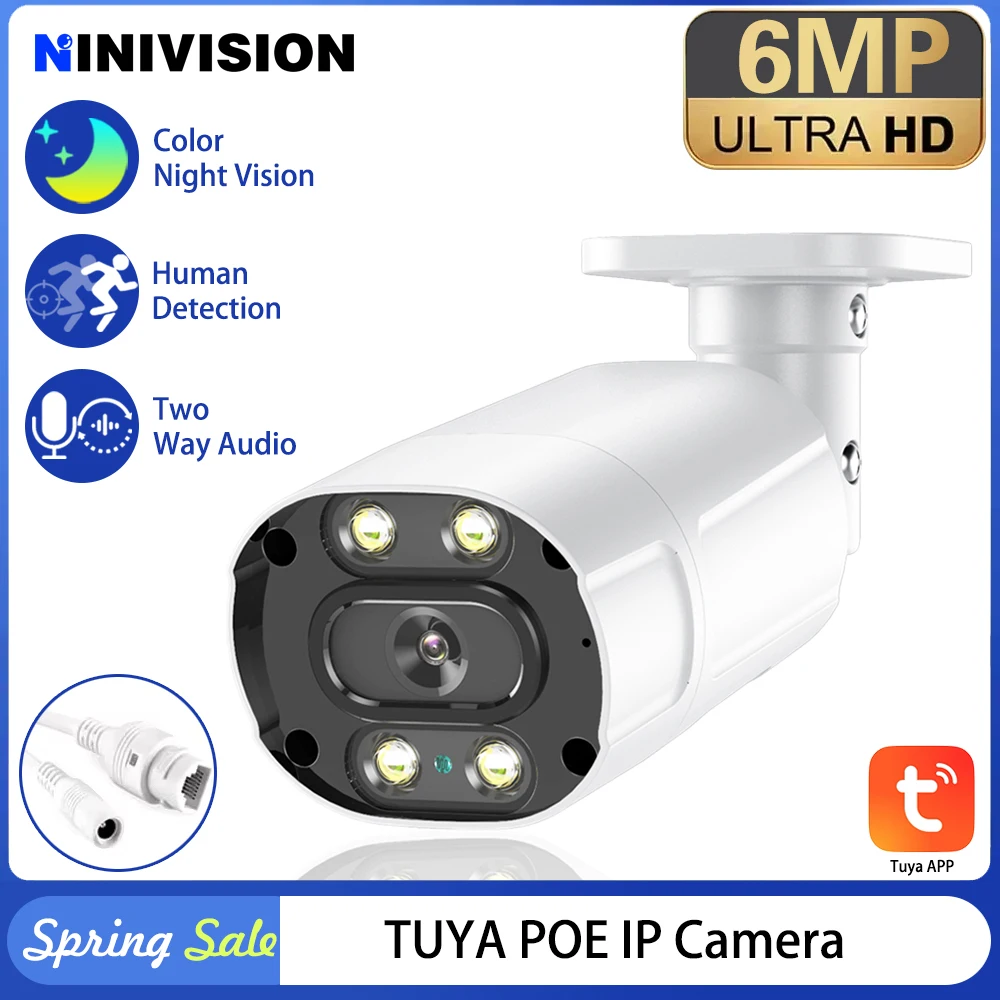 Смарт-Камера Tuya Ultra HD 6MP POE для улицы и помещений, погодозащищенная сетевая RJ45 цилиндрическая камера ночного видения с оповещением по электронной почте
Смарт-Камера Tuya Ultra HD 6MP POE для улицы и помещений, погодозащищенная сетевая RJ45 цилиндрическая камера ночного видения с оповещением по электронной почте