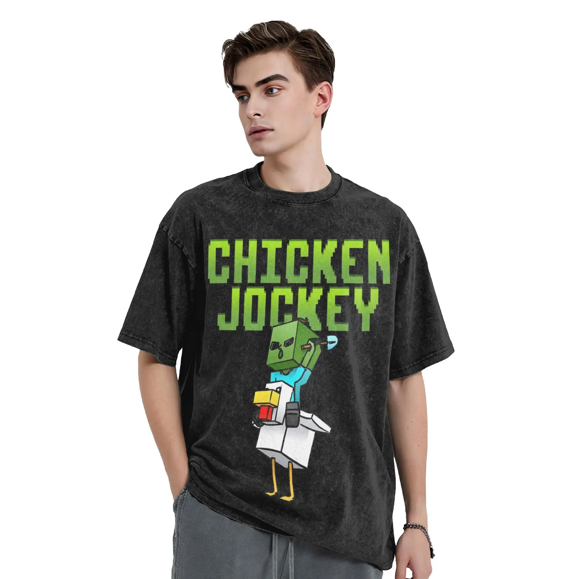 Промытые футболки Chicken Jockey, забавные пиксельные винтажные футболки в стиле хип-хоп, уличные топы с короткими рукавами и принтом, футболки для мужчин и женщин
Промытые футболки Chicken Jockey, забавные пиксельные винтажные футболки в стиле хип-хоп, уличные топы с короткими рукавами и принтом, футболки для мужчин и женщин