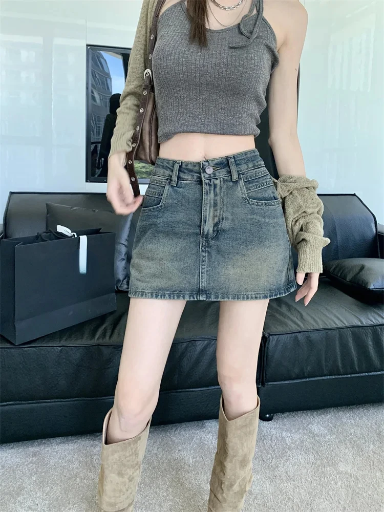 Summer Retro Blue Short Denim Skirt Women High Waist Fashion A-line Mini Skirts Female Slim Pockets Y2k Streetwear Jeans Skirt
Summer Retro Blue Short Denim Skirt Women High Waist Fashion A-line Mini Skirts Female Slim Pockets Y2k Streetwear Jeans Skirt