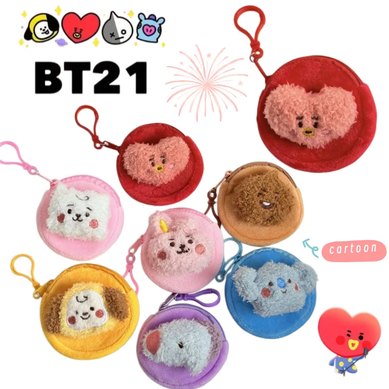 BT21 TATA and shooky coin purse cartoon cute fashionable personalized Large capacity portable student earphone bag keychain gift
BT21 TATA and shooky coin purse cartoon cute fashionable personalized Large capacity portable student earphone bag keychain gift