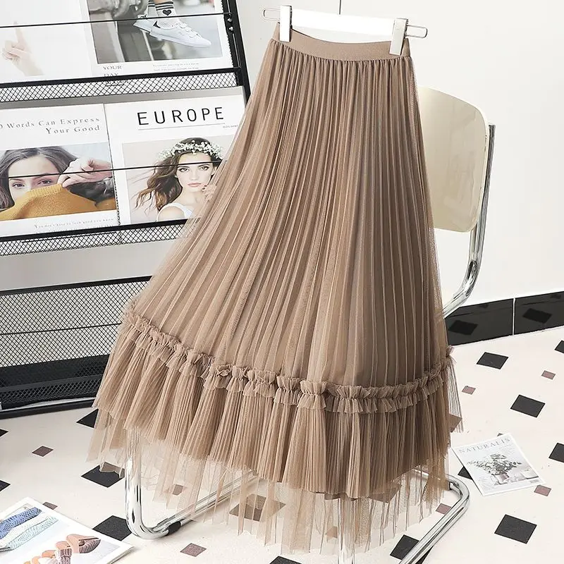 3 Layers Fashion Lace Hollow Tulle Long Tulle Skirts Lining Mesh Lace Kawaii Harajuku Elastic High Waist A-Line Skirt 2024 F225
3 Layers Fashion Lace Hollow Tulle Long Tulle Skirts Lining Mesh Lace Kawaii Harajuku Elastic High Waist A-Line Skirt 2024 F225